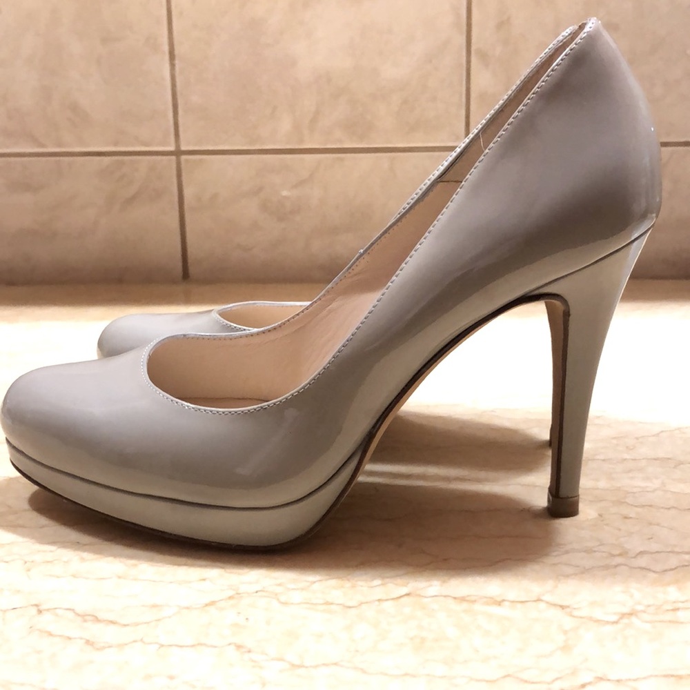 Russell & Bromley Grey Patent Heels